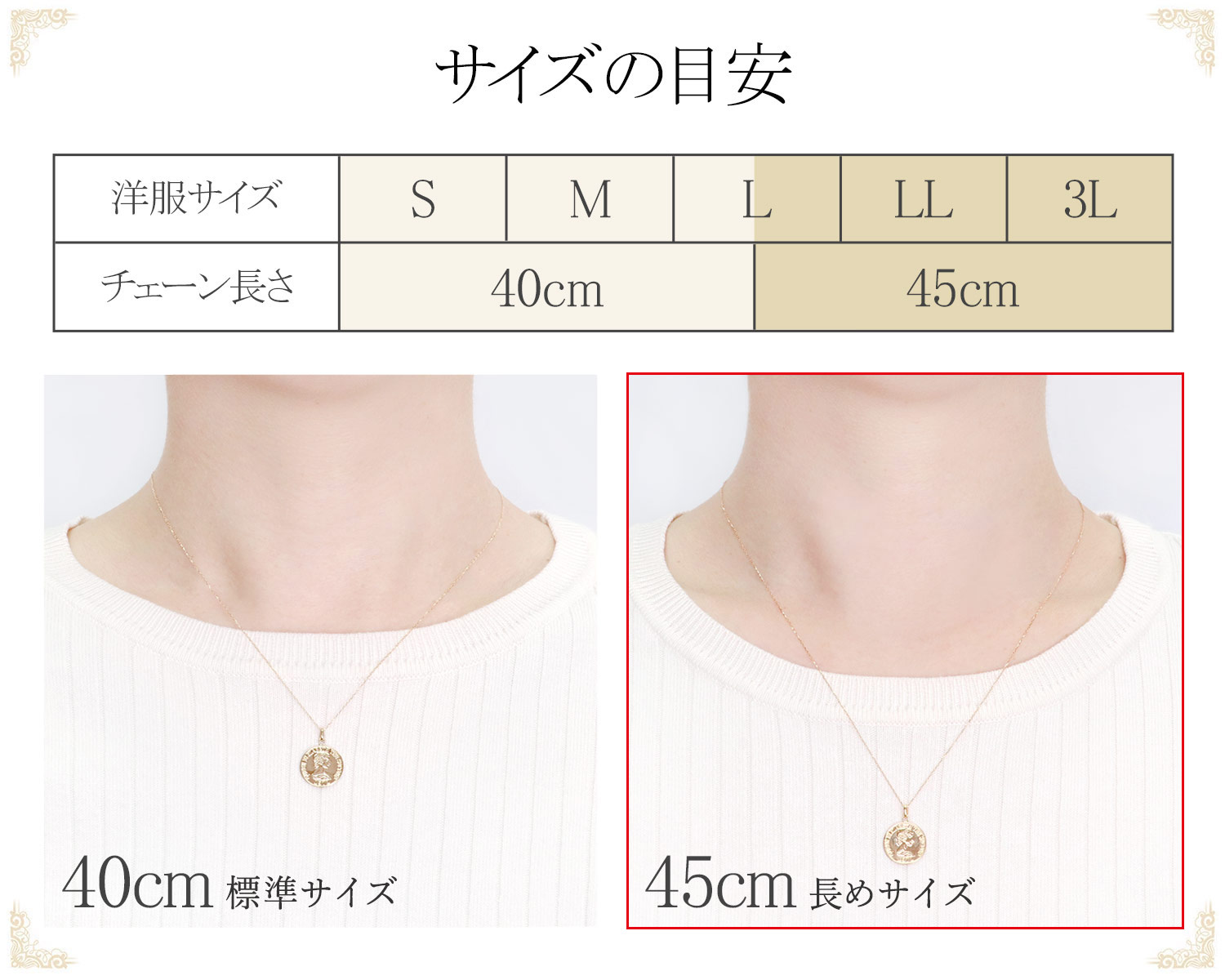 サイズの目安表画像