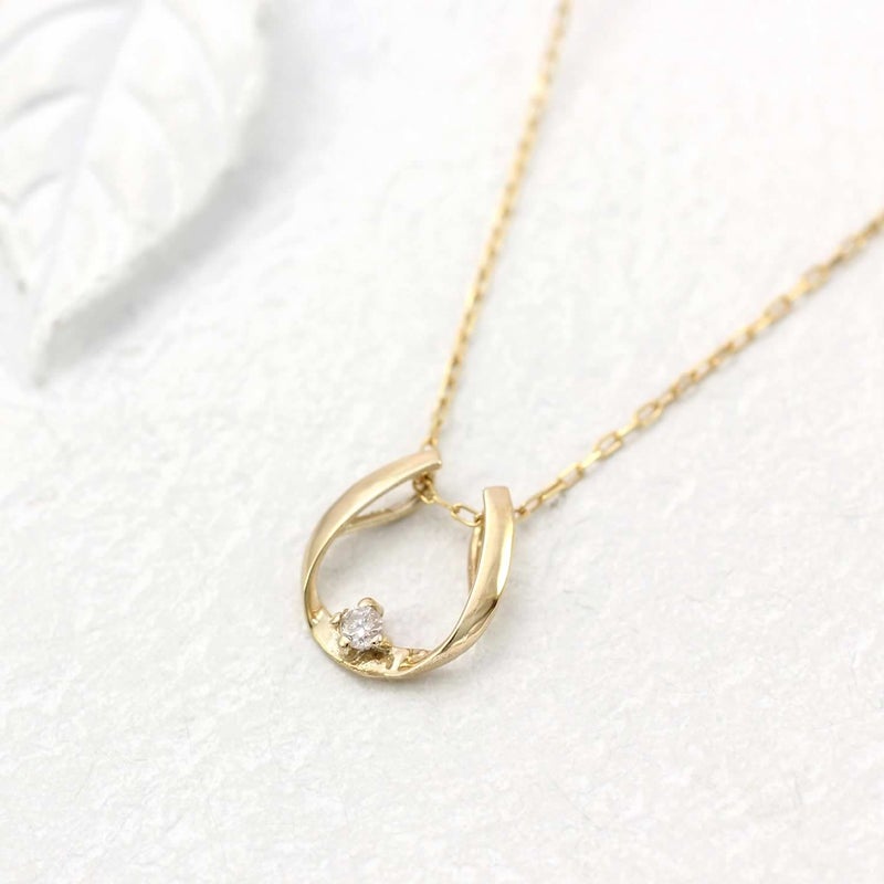 K10YG ダイヤモンド 馬蹄（ホースシュー）ネックレス_02