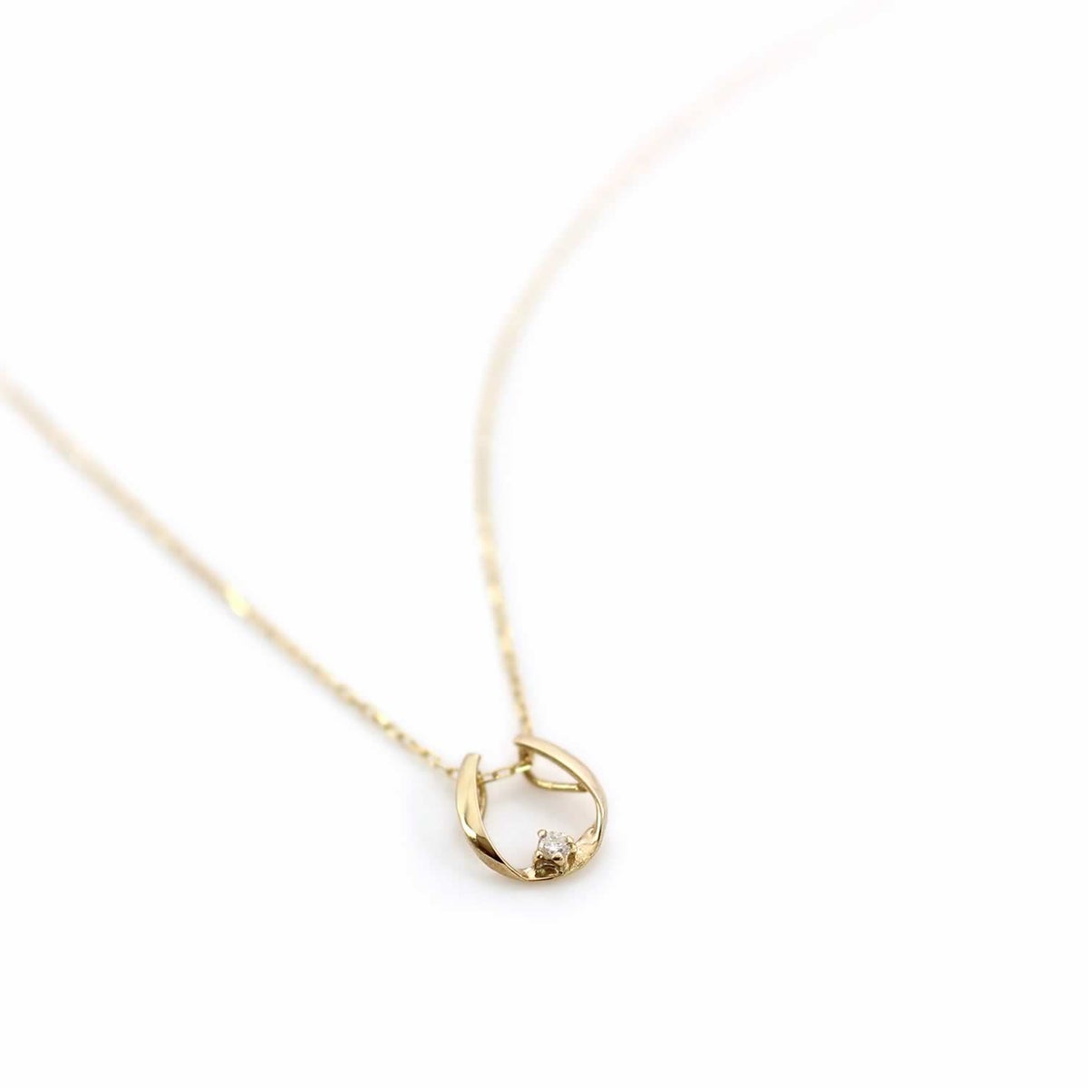 K10YG ダイヤモンド 馬蹄（ホースシュー）ネックレス_03