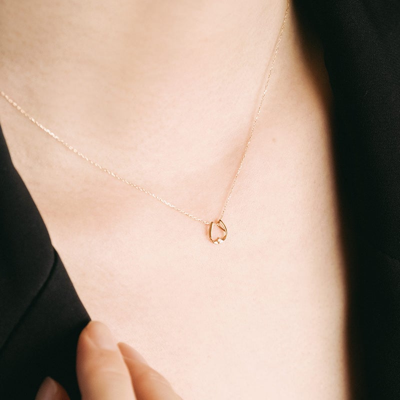 K10YG ダイヤモンド 馬蹄（ホースシュー）ネックレス_05