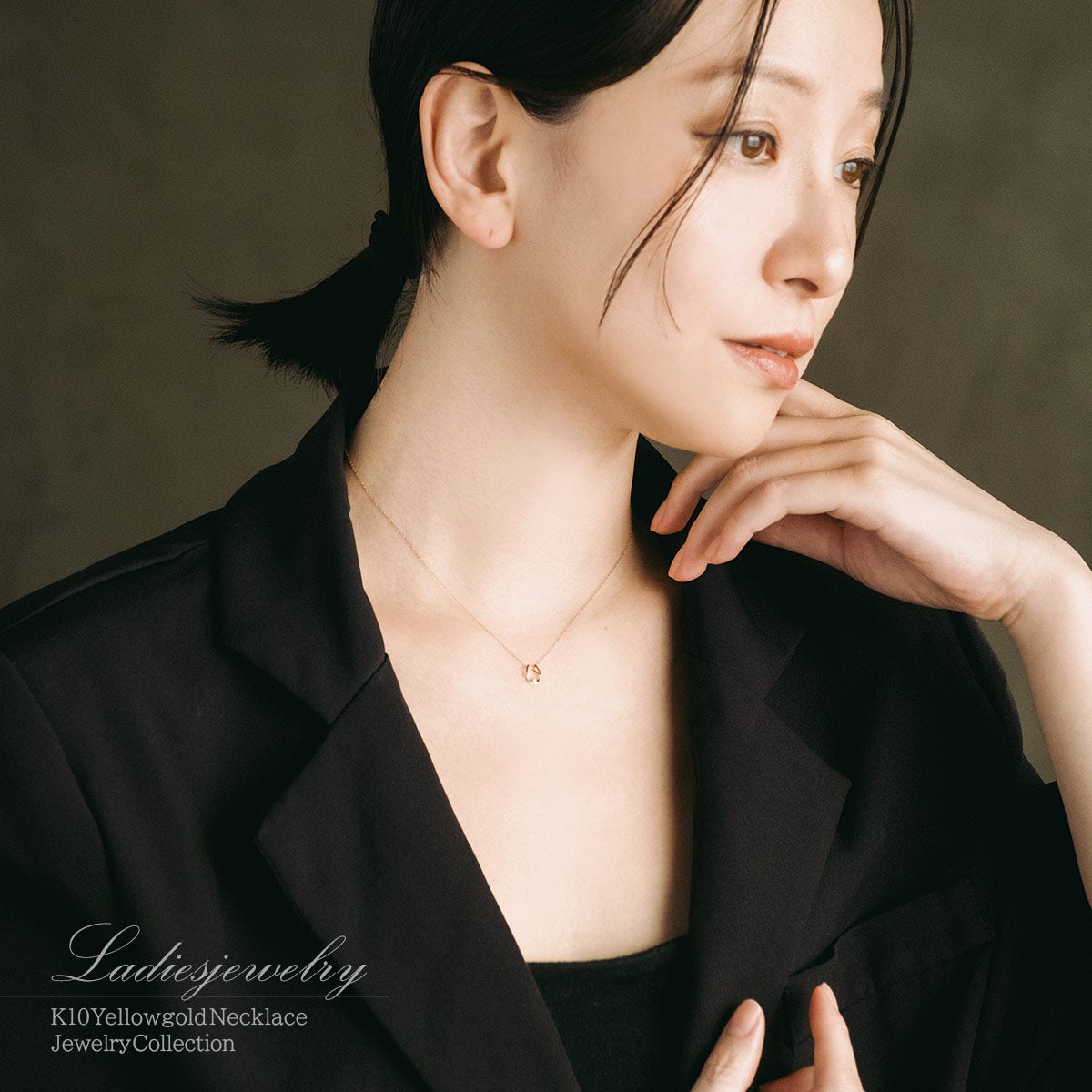 K10YG ダイヤモンド 馬蹄（ホースシュー）ネックレス_11