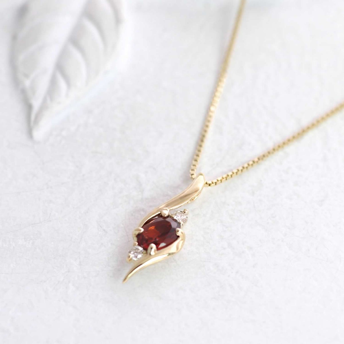 K10YG ガーネット＆ダイヤモンド ネックレス_02