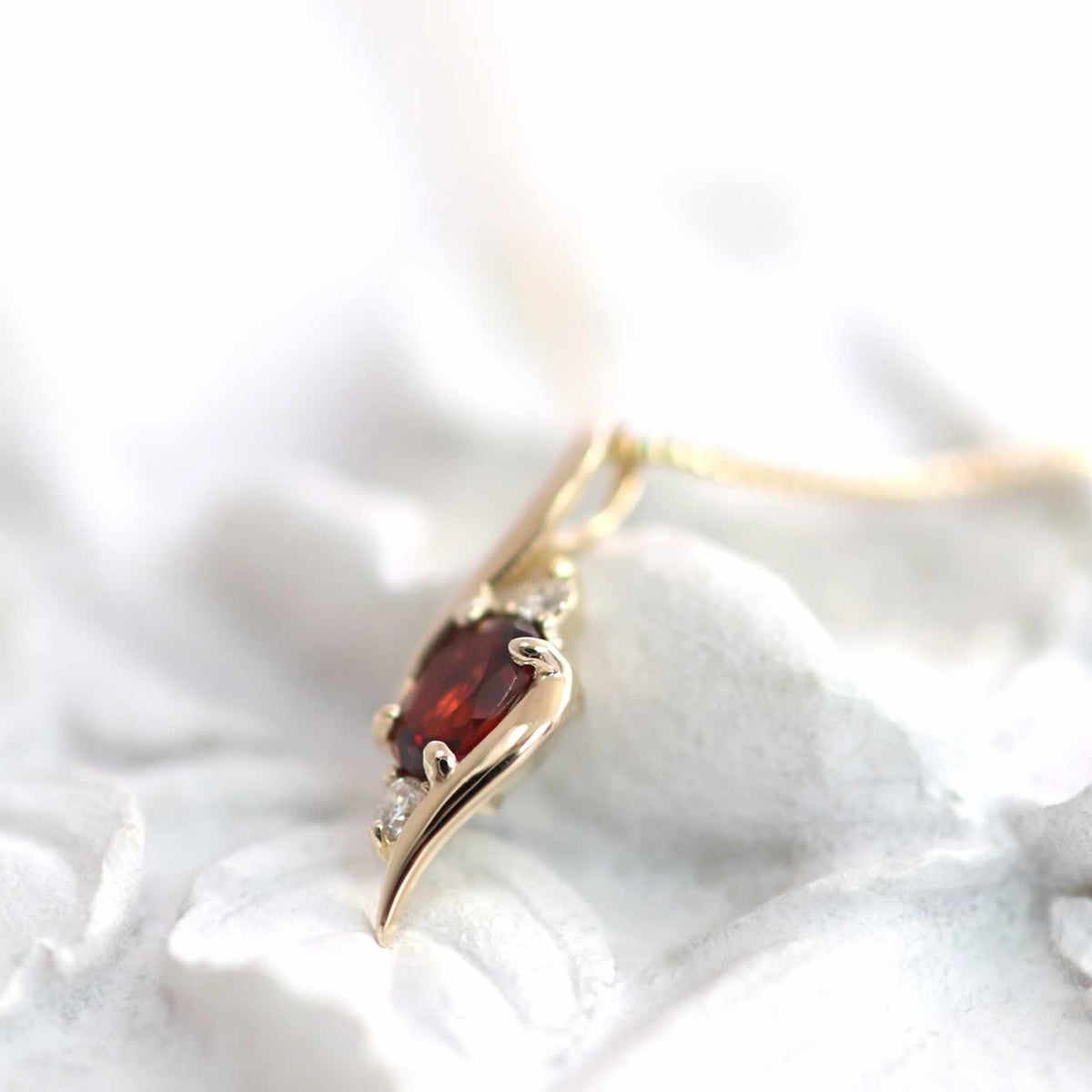 K10YG ガーネット＆ダイヤモンド ネックレス_04