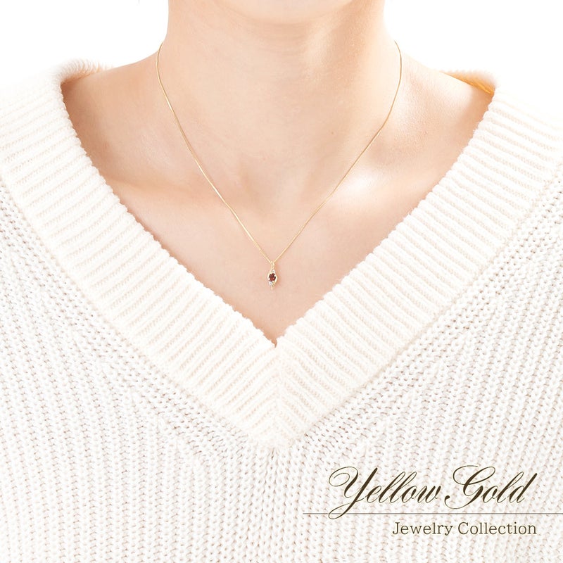 K10YG ガーネット＆ダイヤモンド ネックレス_05