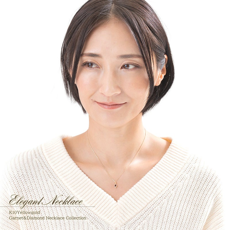 K10YG ガーネット＆ダイヤモンド ネックレス_09