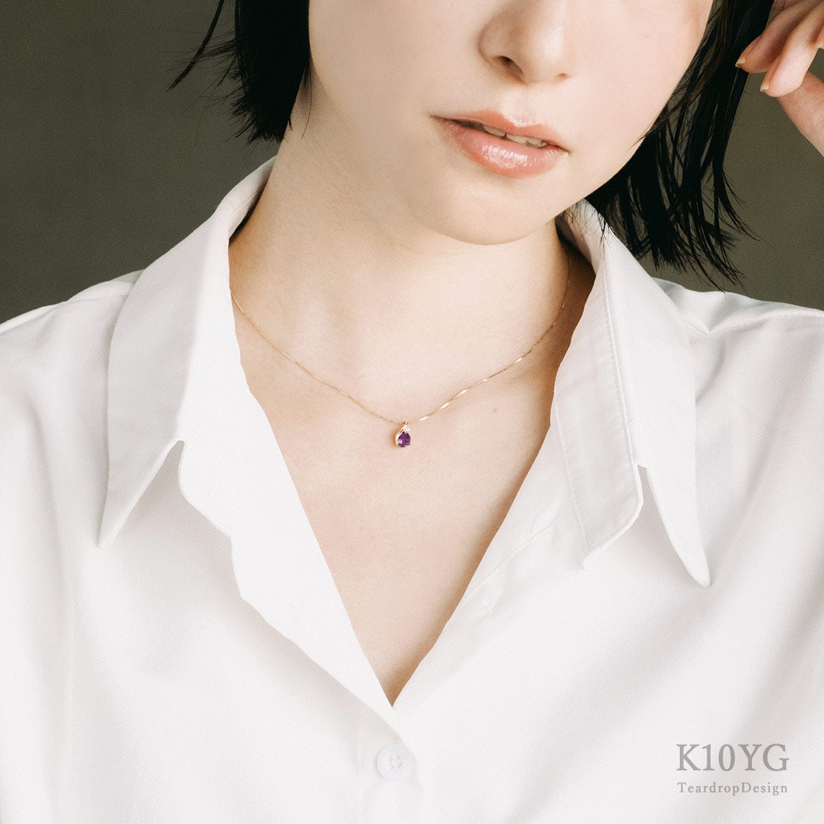K10YG アメジスト＆ダイヤモンド ネックレス_09