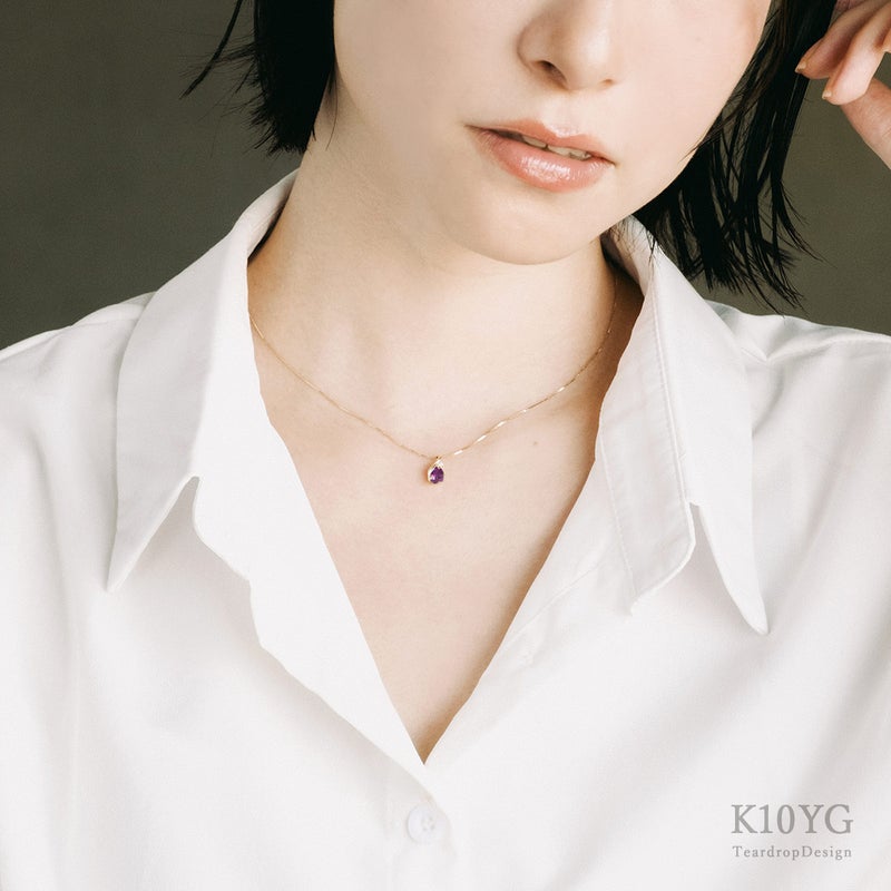 K10YG アメジスト＆ダイヤモンド ネックレス_09