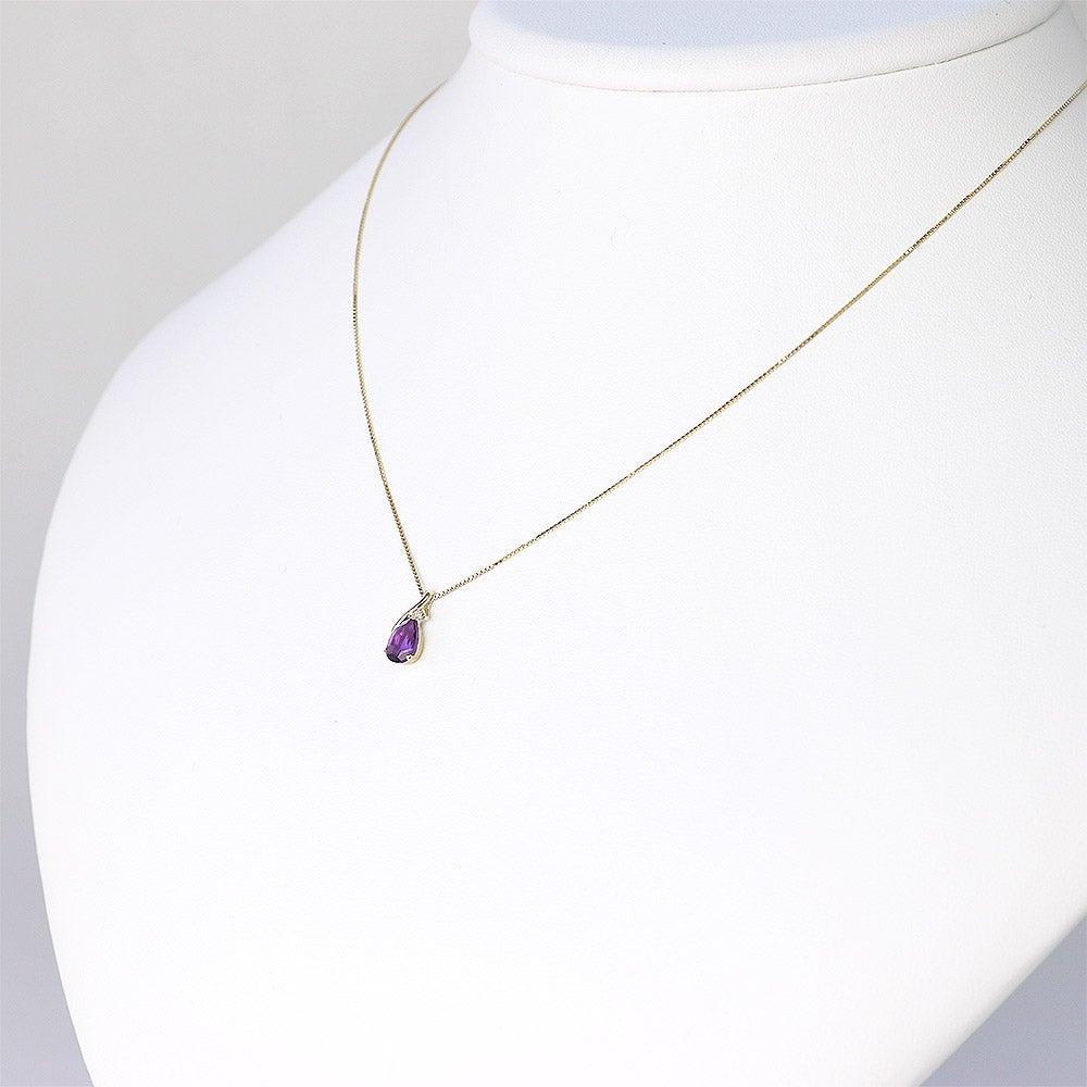 K10YG アメジスト＆ダイヤモンド ネックレス_13