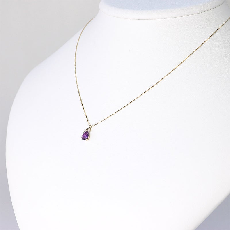 K10YG アメジスト＆ダイヤモンド ネックレス_13
