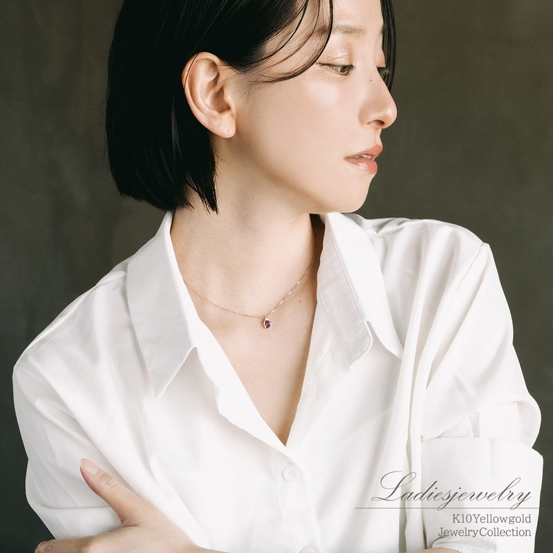 K10YG アメジスト＆ダイヤモンド ネックレス_14