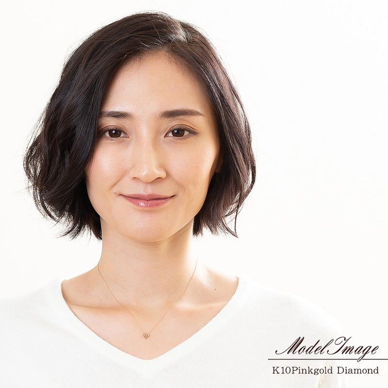 K10PG ダイヤモンド ハート ネックレス_10