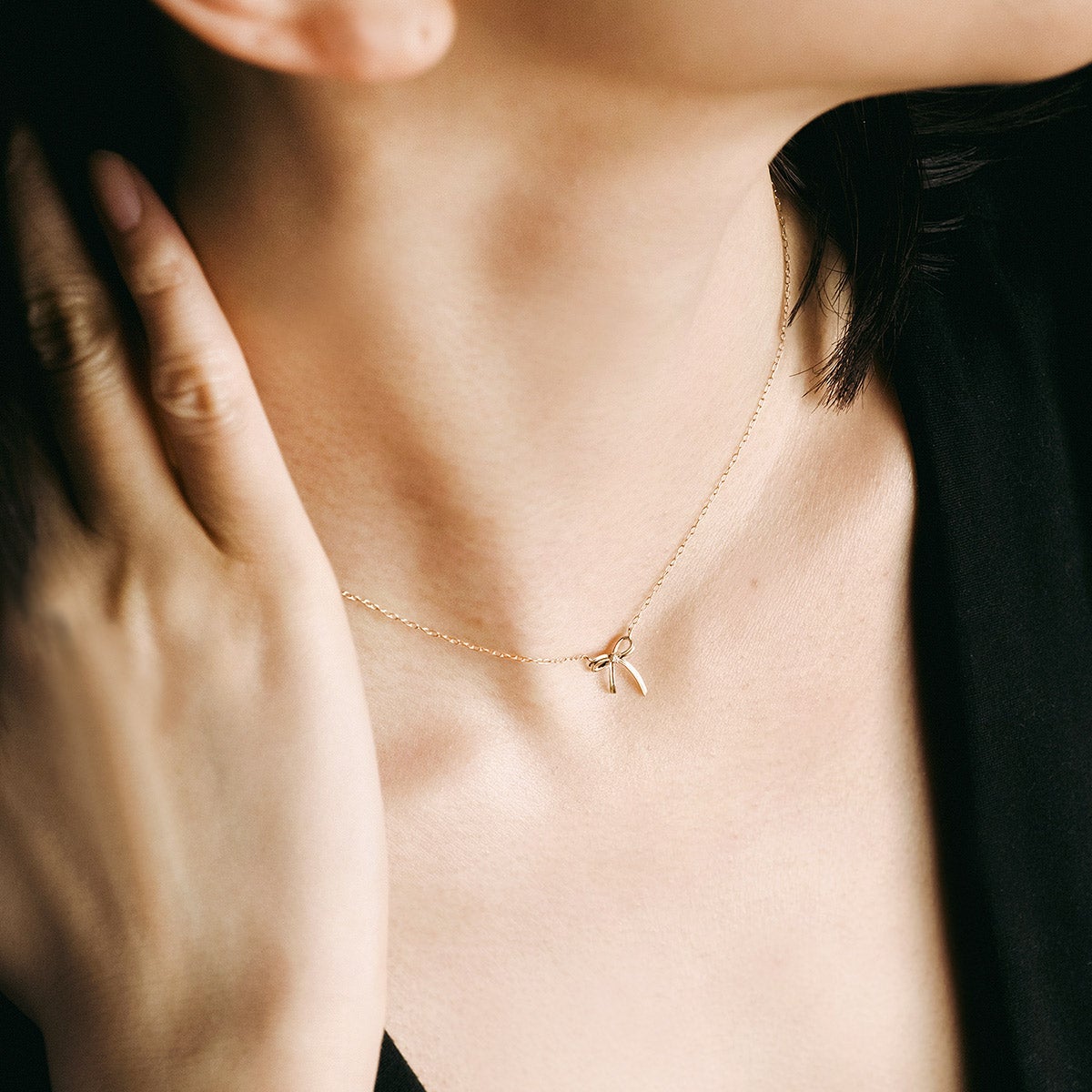 心葉 ダイヤモンド リボンネックレス K10_04