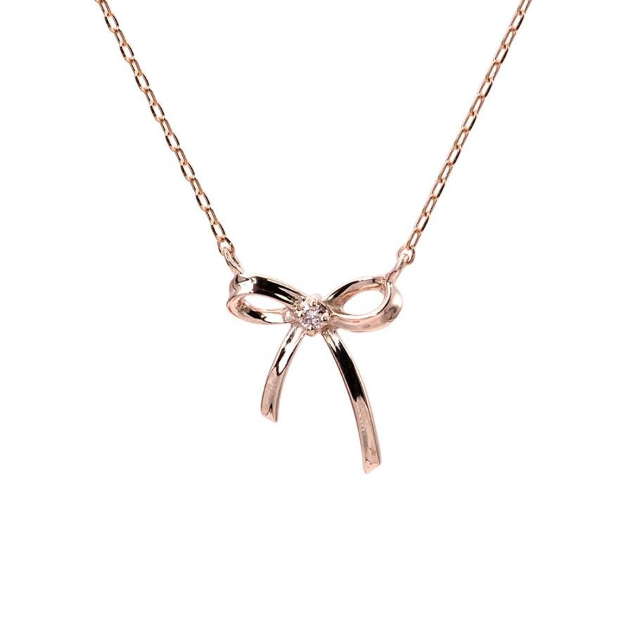 心葉 ダイヤモンド リボンネックレス K10 | Jewelry ROLA（ジュエリー