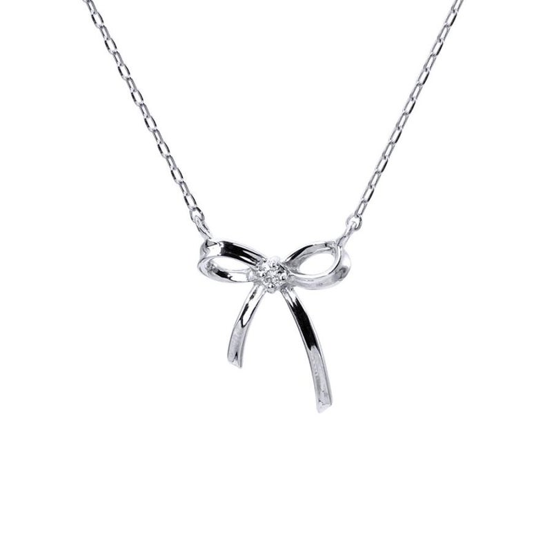 心葉 ダイヤモンド リボンネックレス K10_23