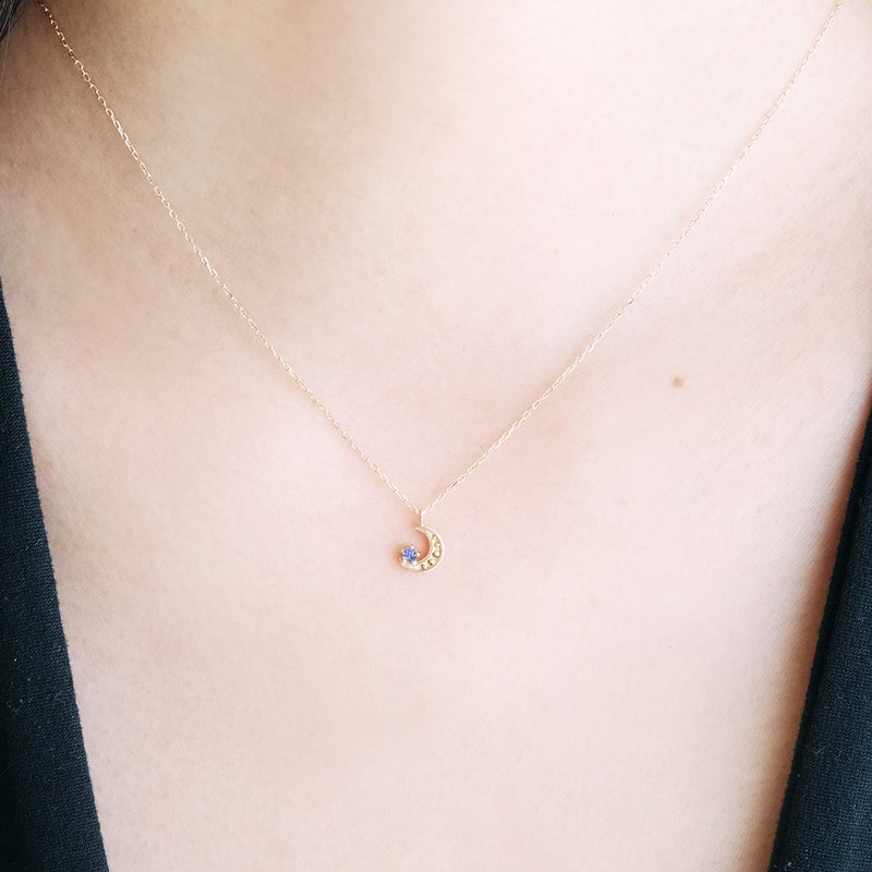 K10YG タンザナイト 三日月ネックレス_05