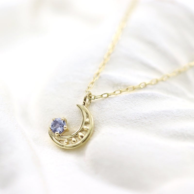 K10YG タンザナイト 三日月ネックレス_12