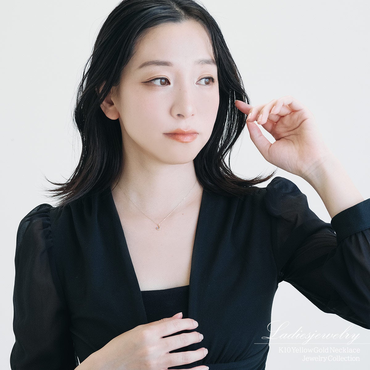 K10YG タンザナイト 三日月ネックレス_14