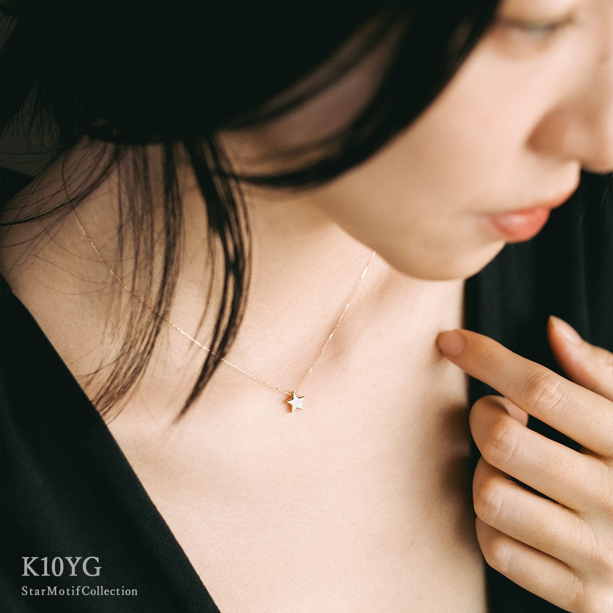 K10YG スター ネックレス_04
