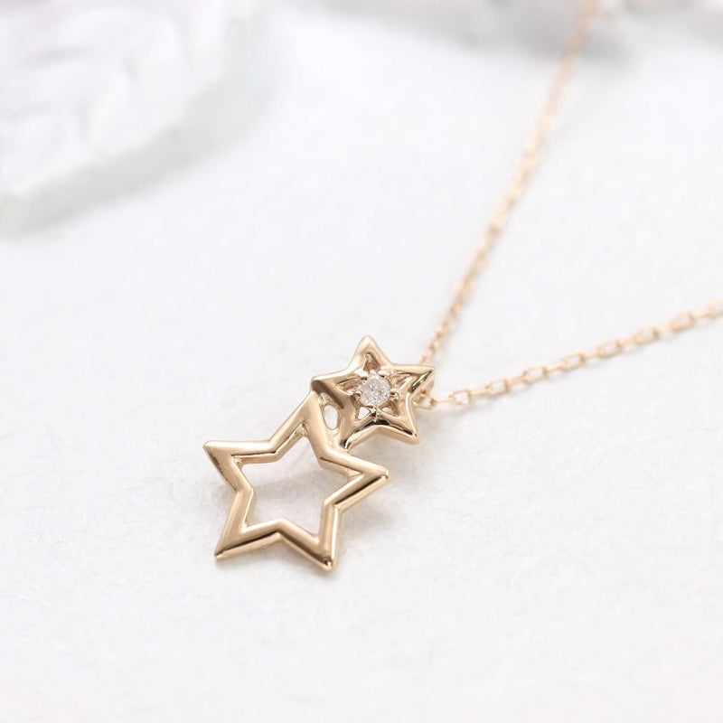 K10 ダイヤモンド スター ネックレス_02