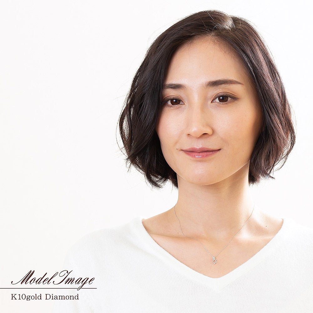 K10 ダイヤモンド スター ネックレス_10