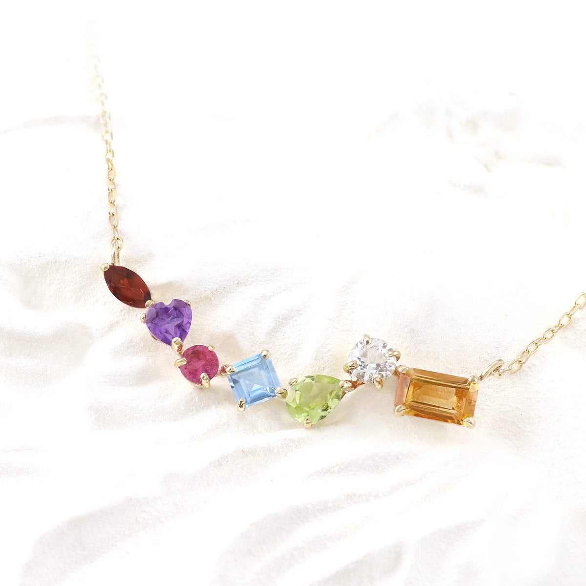 K10YG マルチストーン ラインネックレス_02