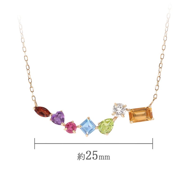 K10YG マルチストーン ラインネックレス_05