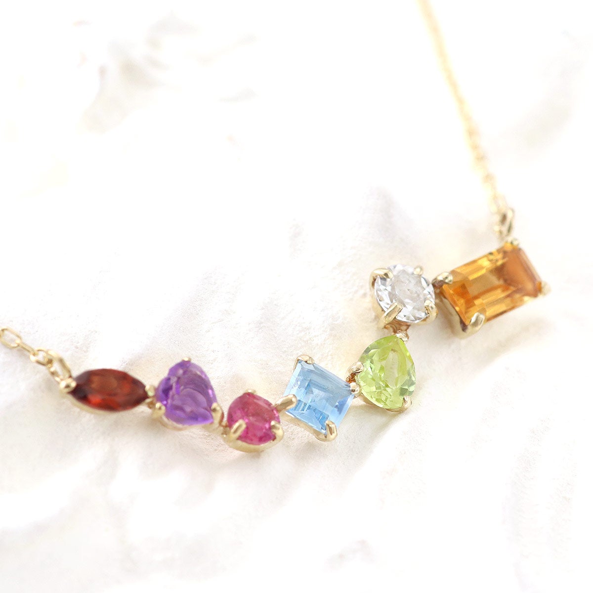 K10YG マルチストーン ラインネックレス_09