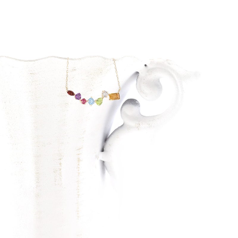 K10YG マルチストーン ラインネックレス_10