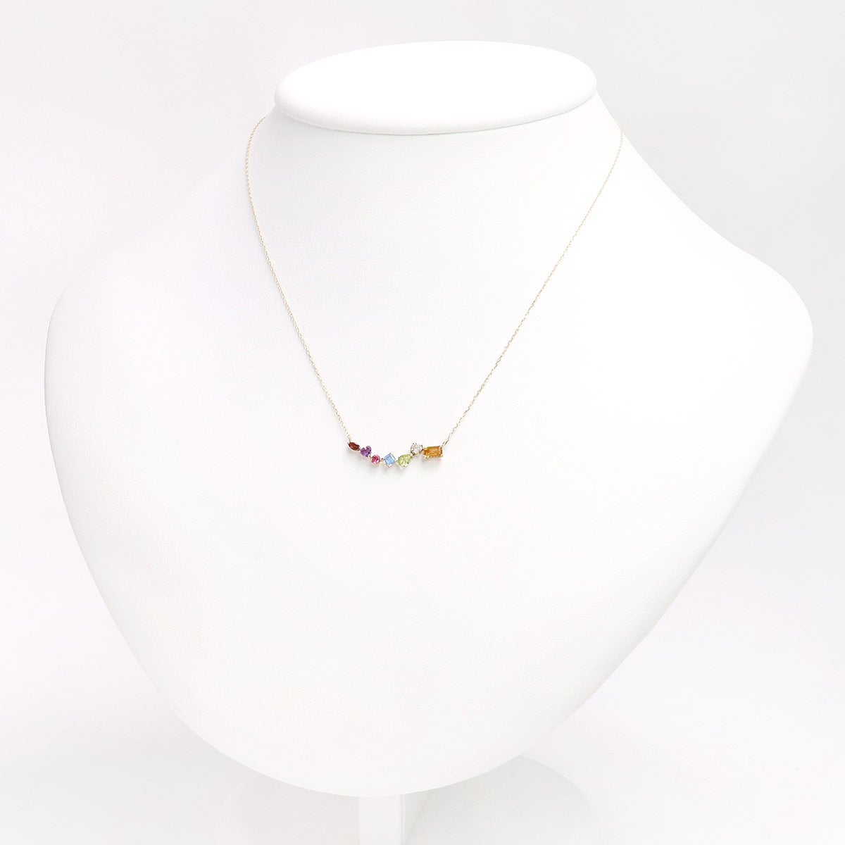K10YG マルチストーン ラインネックレス_11