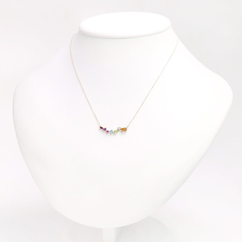 K10YG マルチストーン ラインネックレス_11