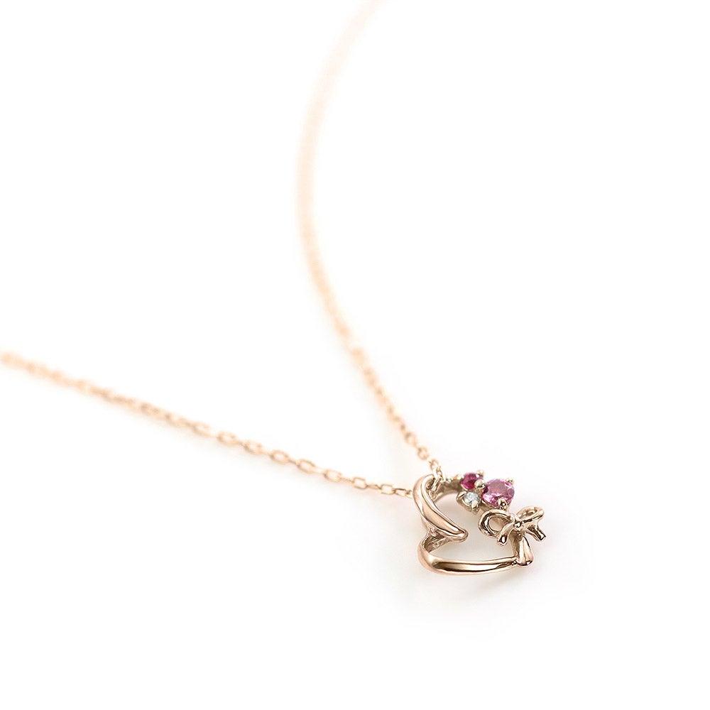 K10PG マルチストーン ハートネックレス_03