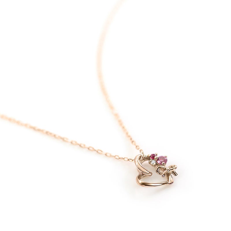 K10PG マルチストーン ハートネックレス_03