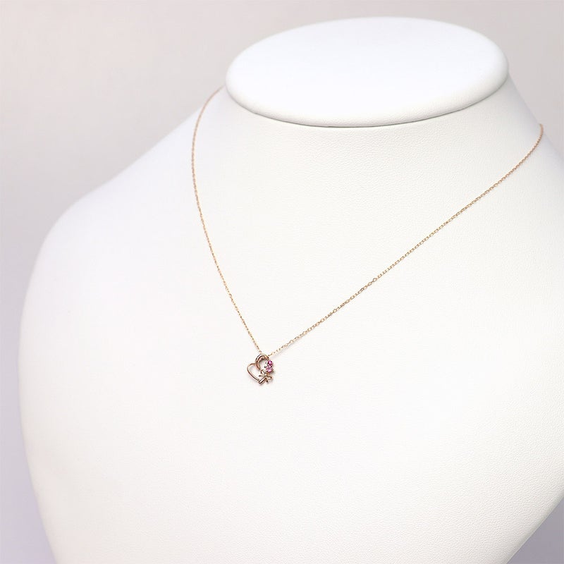 K10PG マルチストーン ハートネックレス_09