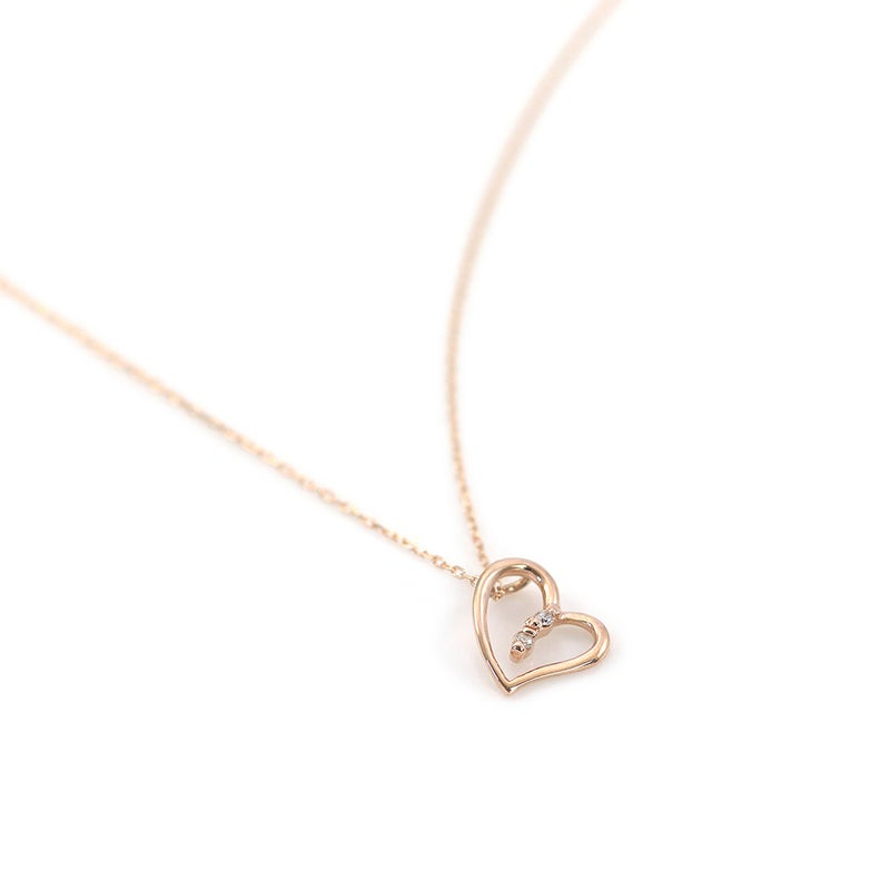 K10PG ダイヤモンド ハート ネックレス_03