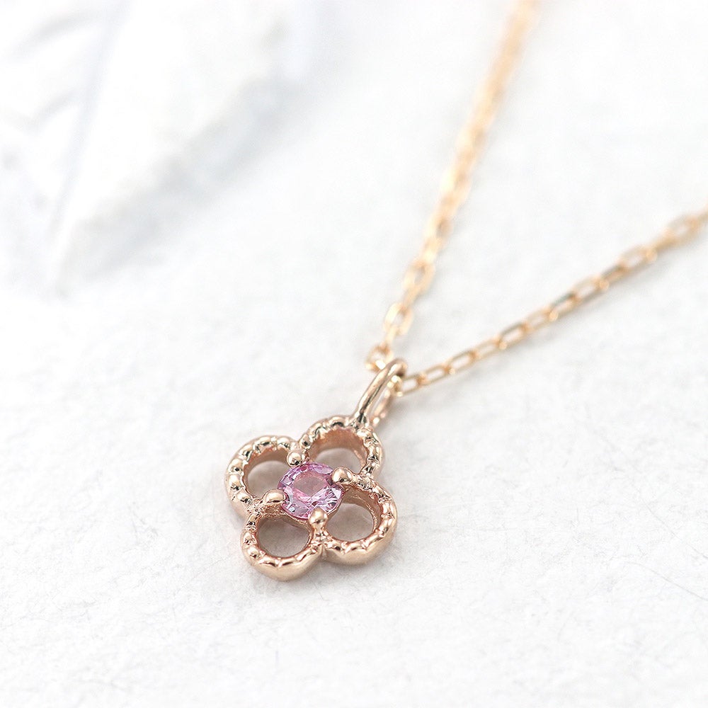 K10PG ピンクサファイア ネックレス 9月の誕生石_02