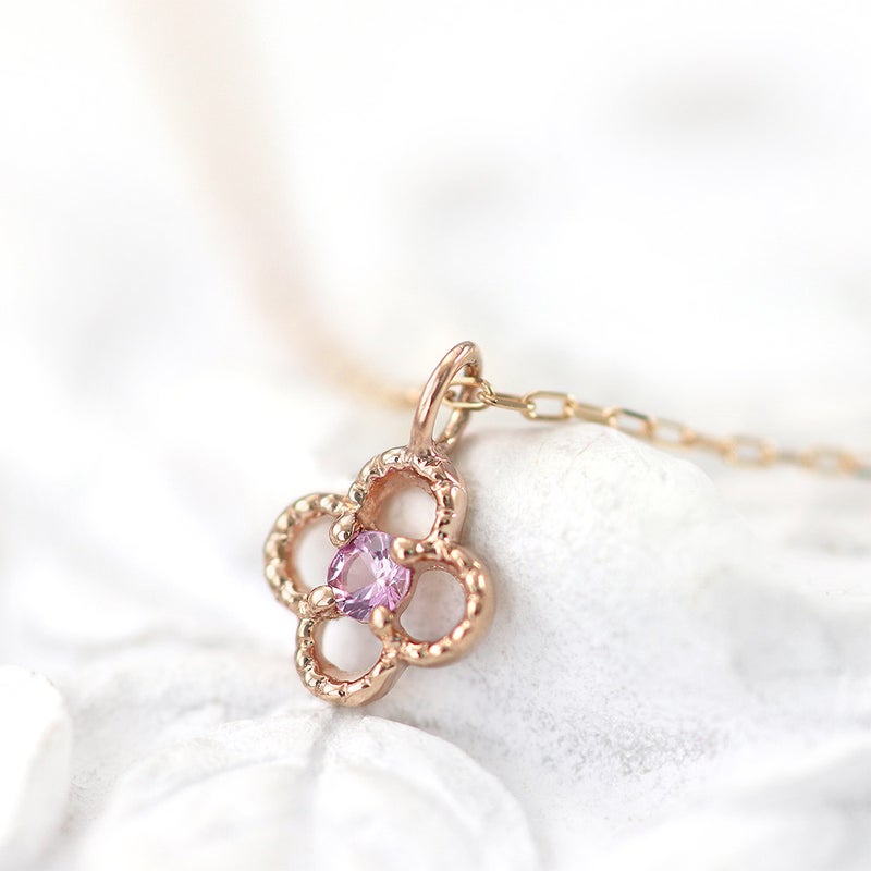 K10PG ピンクサファイア ネックレス 9月の誕生石_04