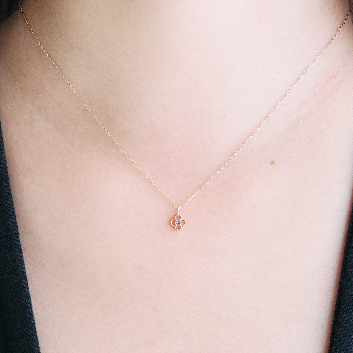 K10PG ピンクサファイア ネックレス 9月の誕生石_05