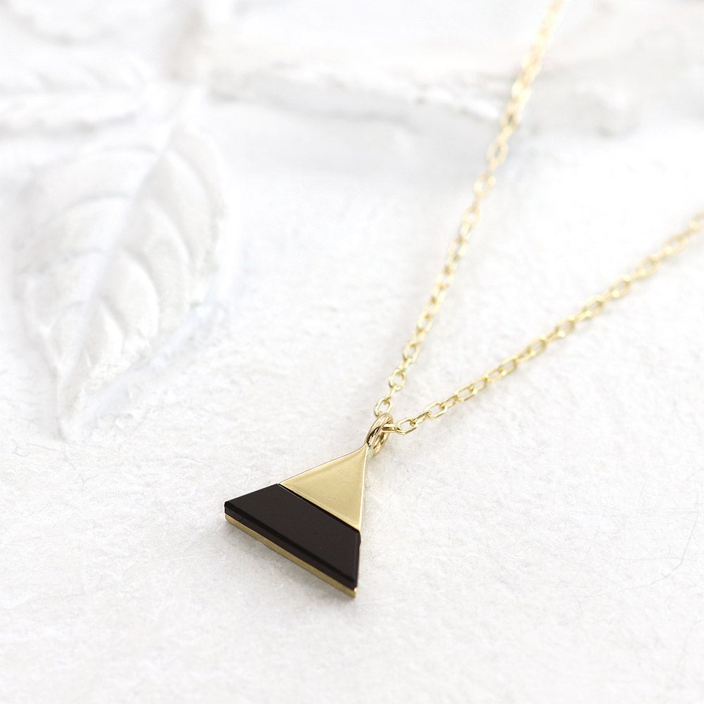 K10YG トライアングル オニキスネックレス | Jewelry ROLA（ジュエリー