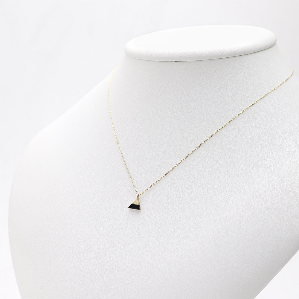K10YG トライアングル オニキスネックレス_04