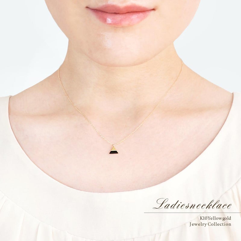 K10YG トライアングル オニキスネックレス_05
