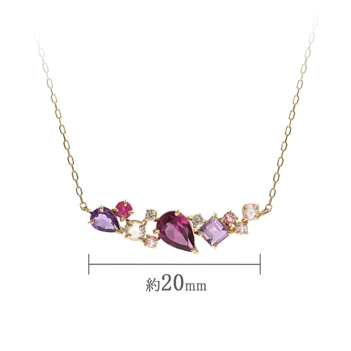 K10YG マルチストーン ネックレス_05