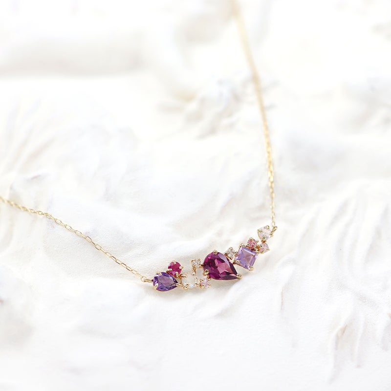 K10YG マルチストーン ネックレス_09