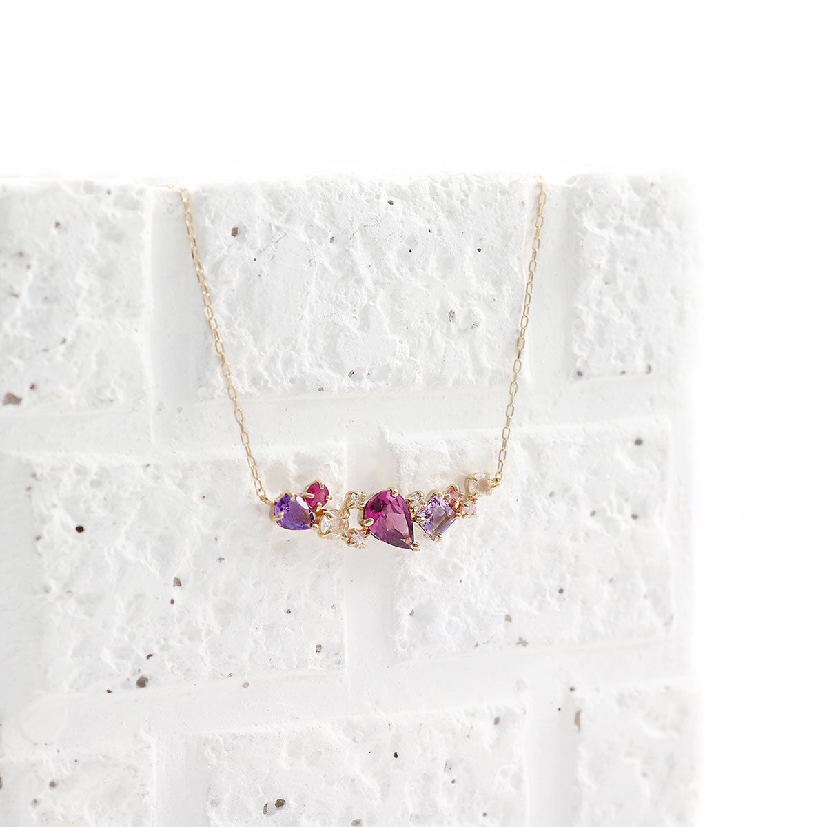 K10YG マルチストーン ネックレス_11