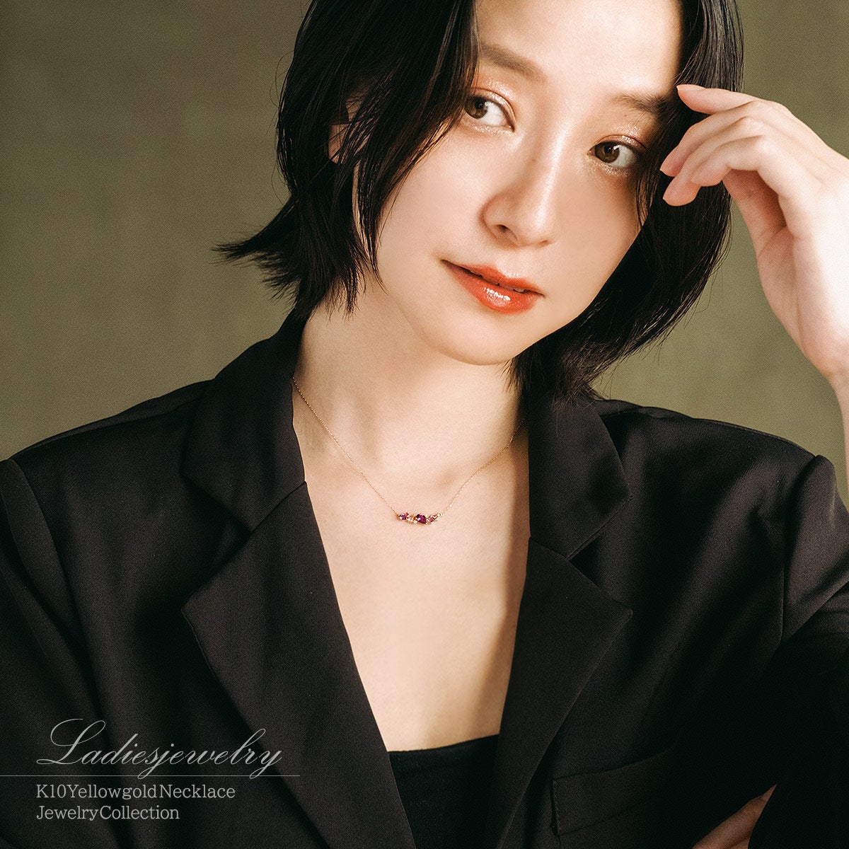 K10YG マルチストーン ネックレス_13