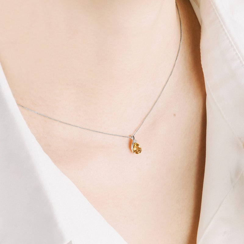 K10WG ダイヤモンド＆シトリンネックレス 11月の誕生石_05