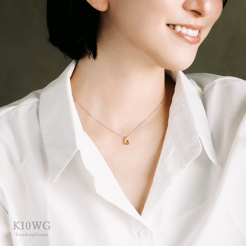 K10WG ダイヤモンド＆シトリンネックレス 11月の誕生石_09