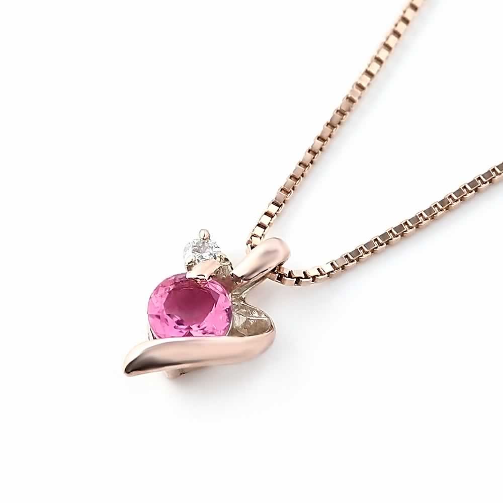 K10PG ピンクトルマリン&ダイヤモンド ネックレス_02