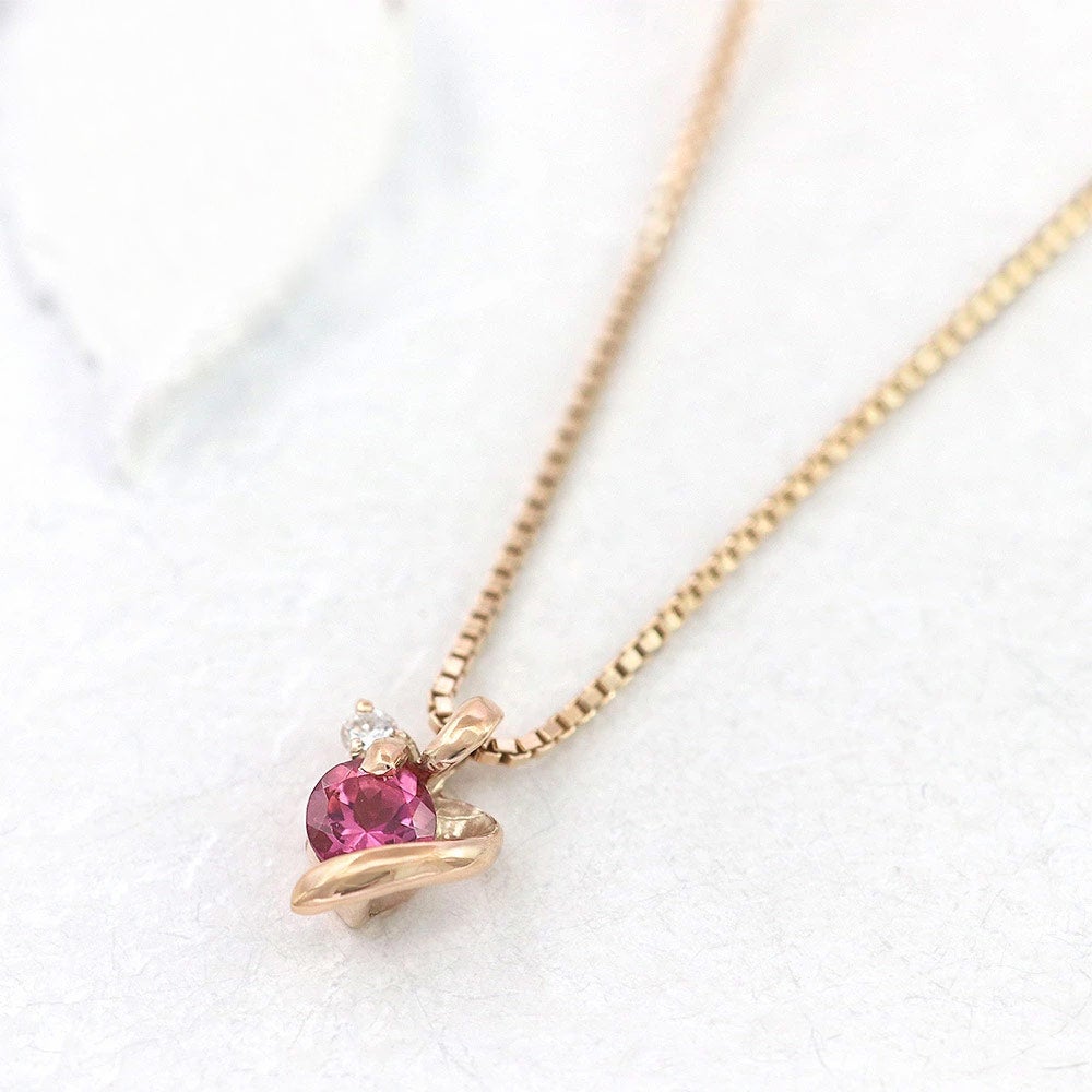 K10PG ピンクトルマリン&ダイヤモンド ネックレス_13