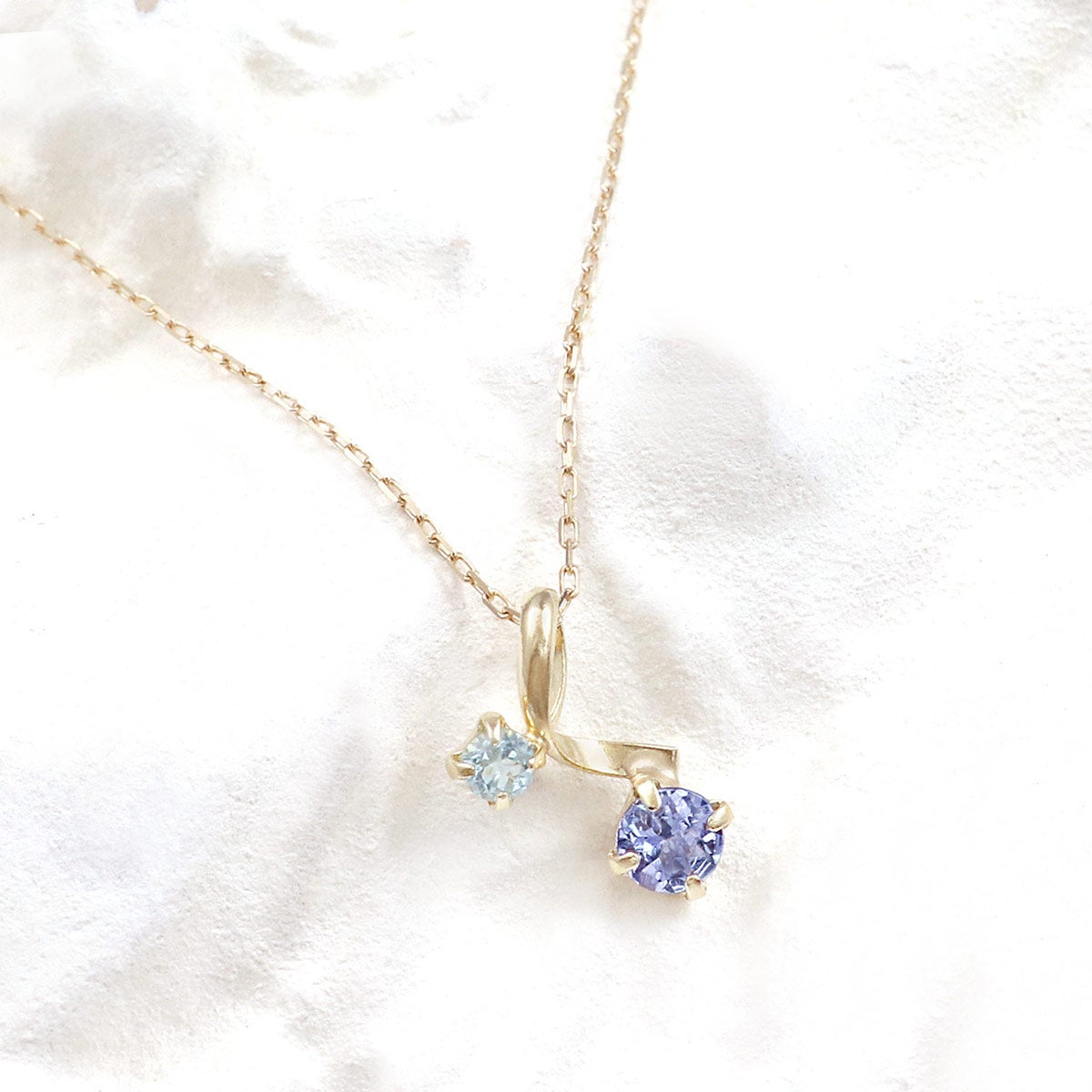 K10YG ブルートパーズ＆タンザナイト ネックレス 11月誕生石_02