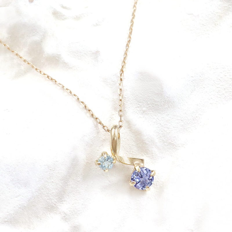 K10YG ブルートパーズ＆タンザナイト ネックレス 11月誕生石_02